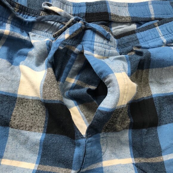 Life is Good Flannel Pajama Pants Men's XL Blue Pockets Drawstring Plaid Cotton - Picture 12 of 13